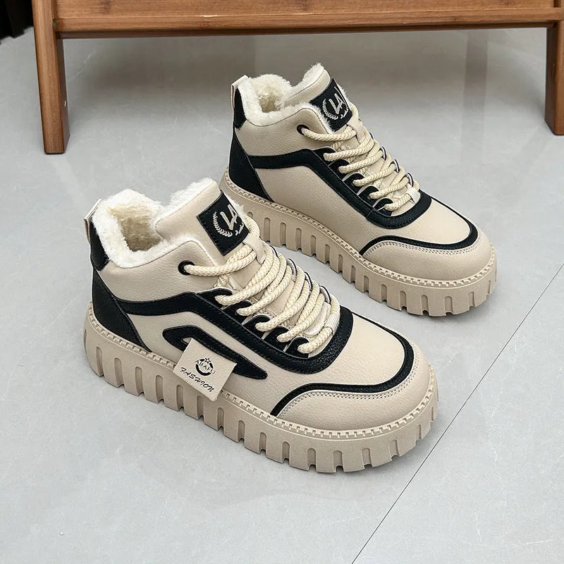Fleece-lined Warm White Shoes