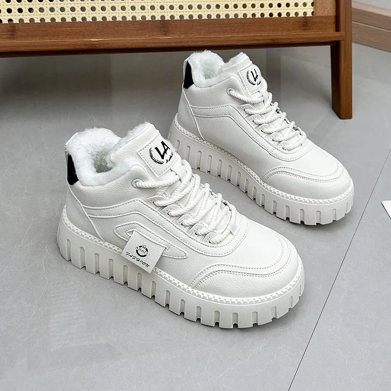 Fleece-lined Warm White Shoes
