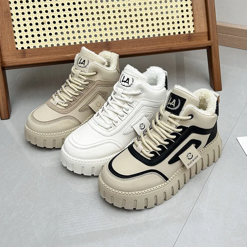 Fleece-lined Warm White Shoes