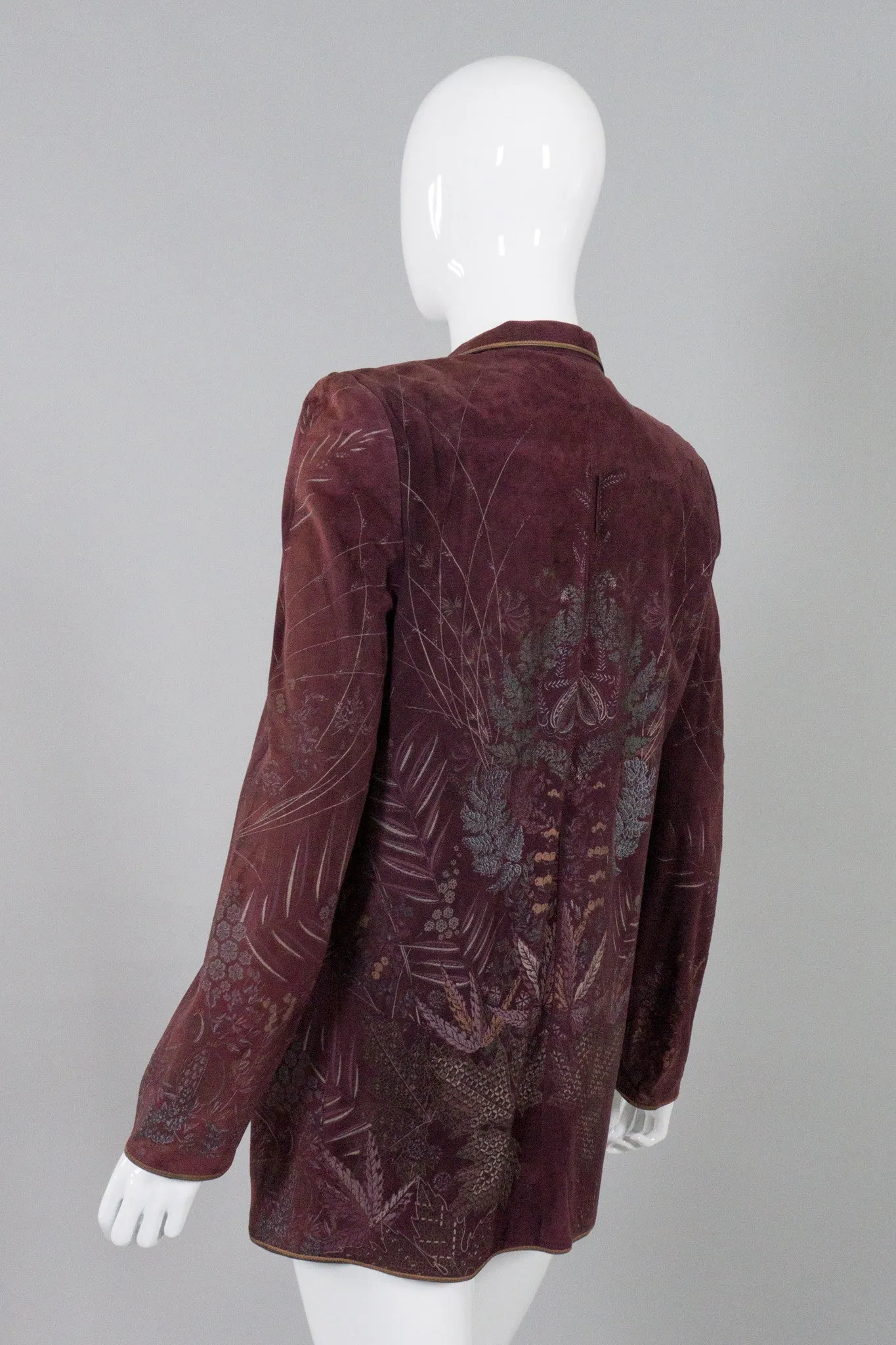 Flora Stamped Suede Boyfriend Jacket
