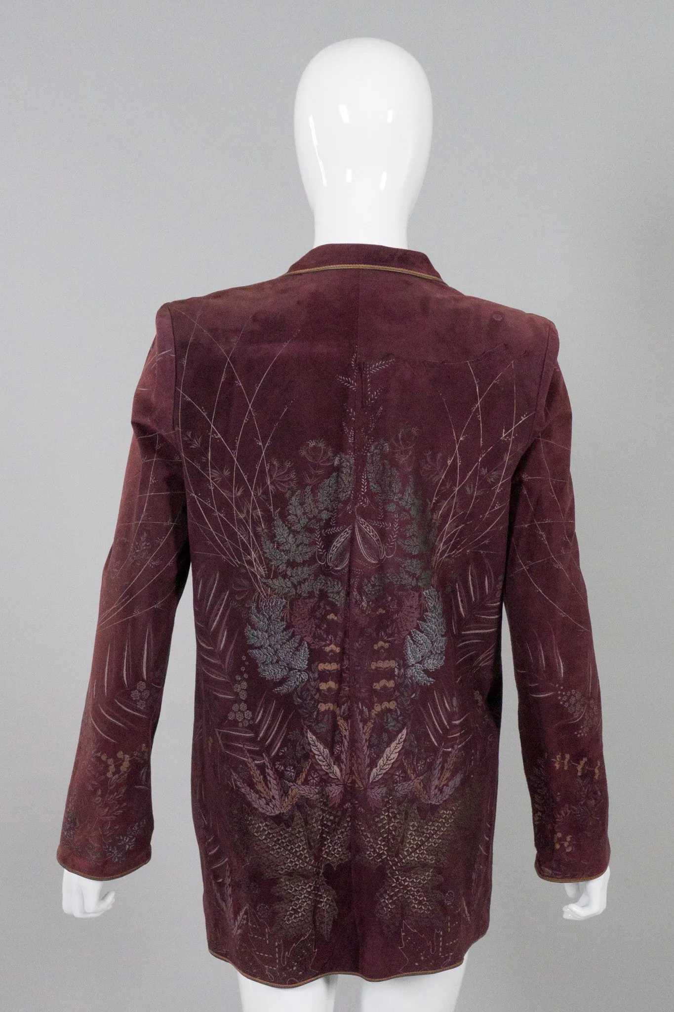 Flora Stamped Suede Boyfriend Jacket