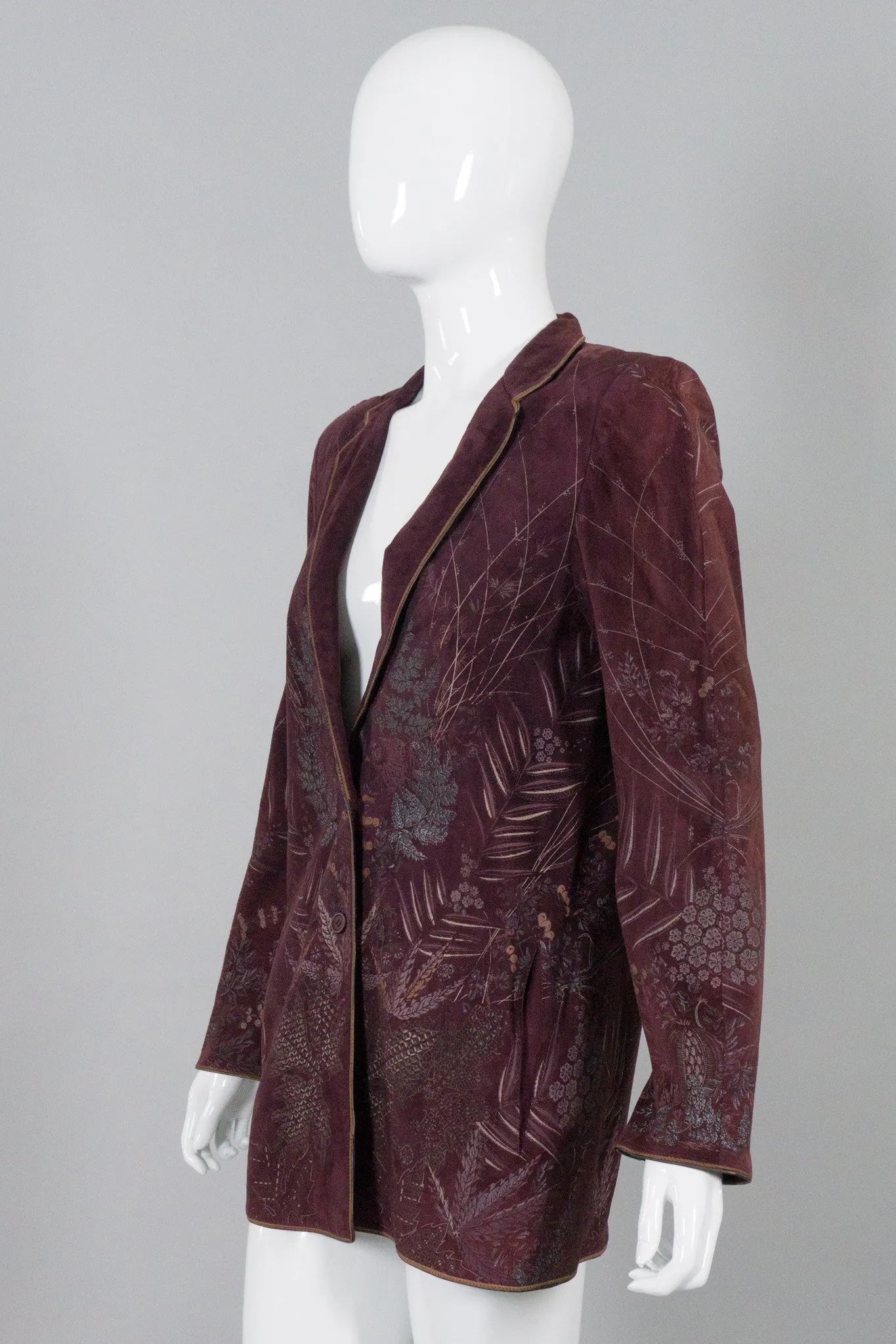 Flora Stamped Suede Boyfriend Jacket