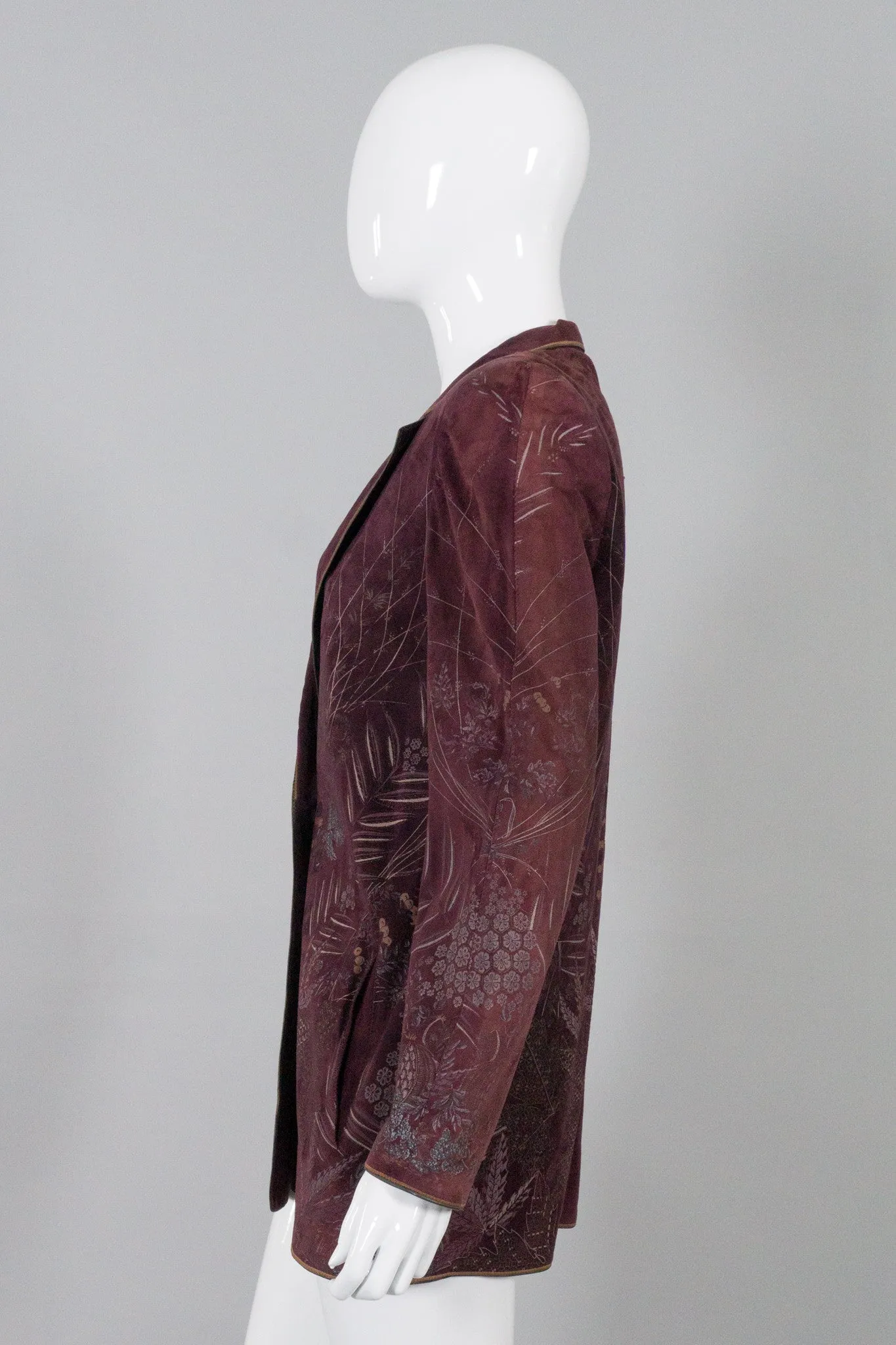 Flora Stamped Suede Boyfriend Jacket