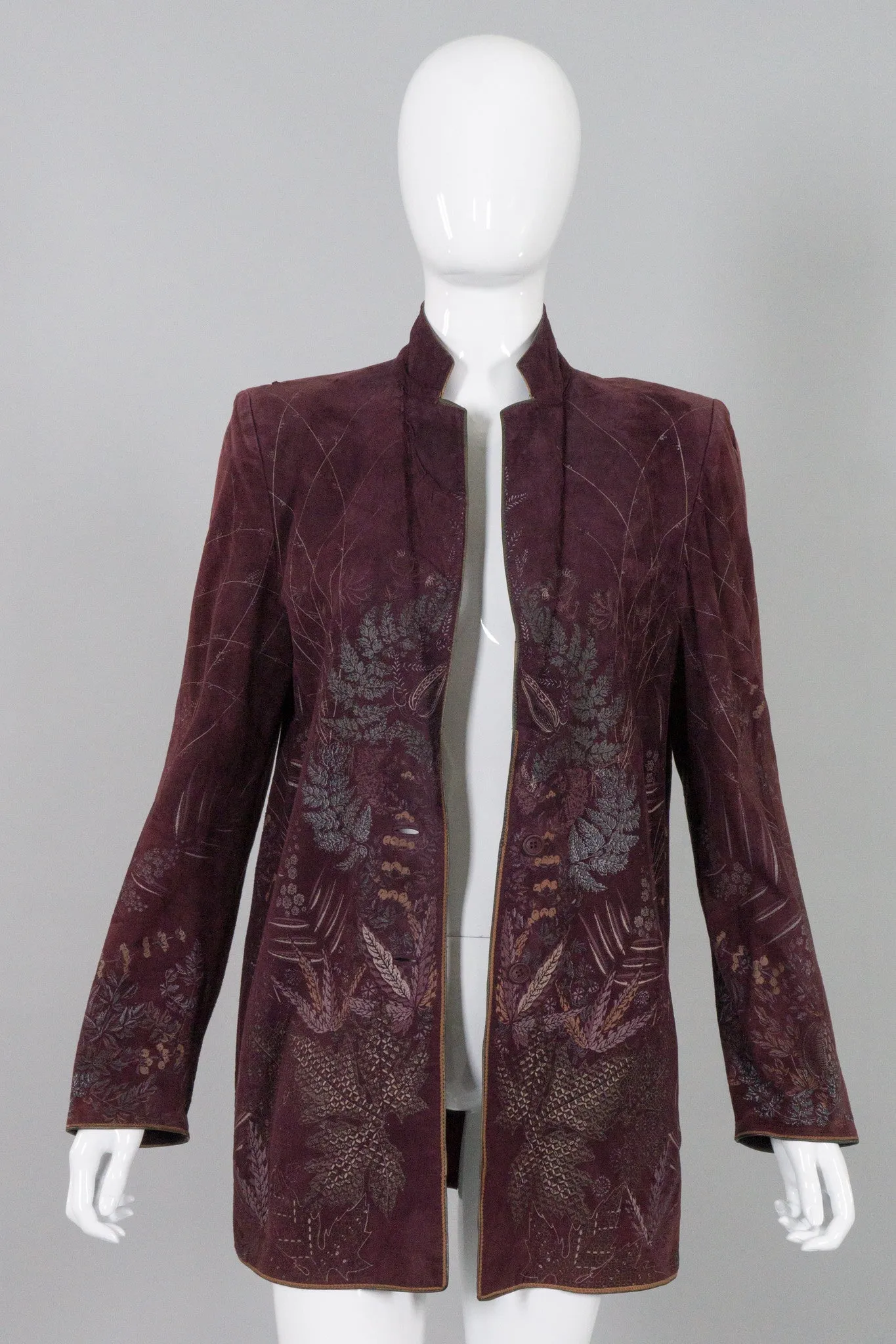 Flora Stamped Suede Boyfriend Jacket
