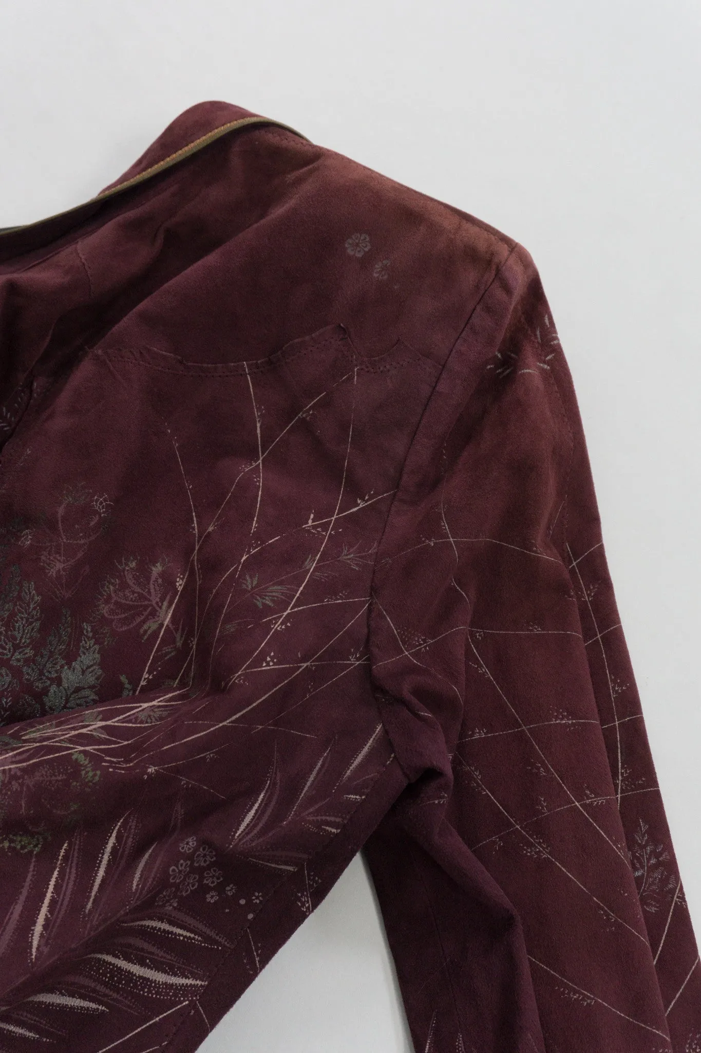 Flora Stamped Suede Boyfriend Jacket