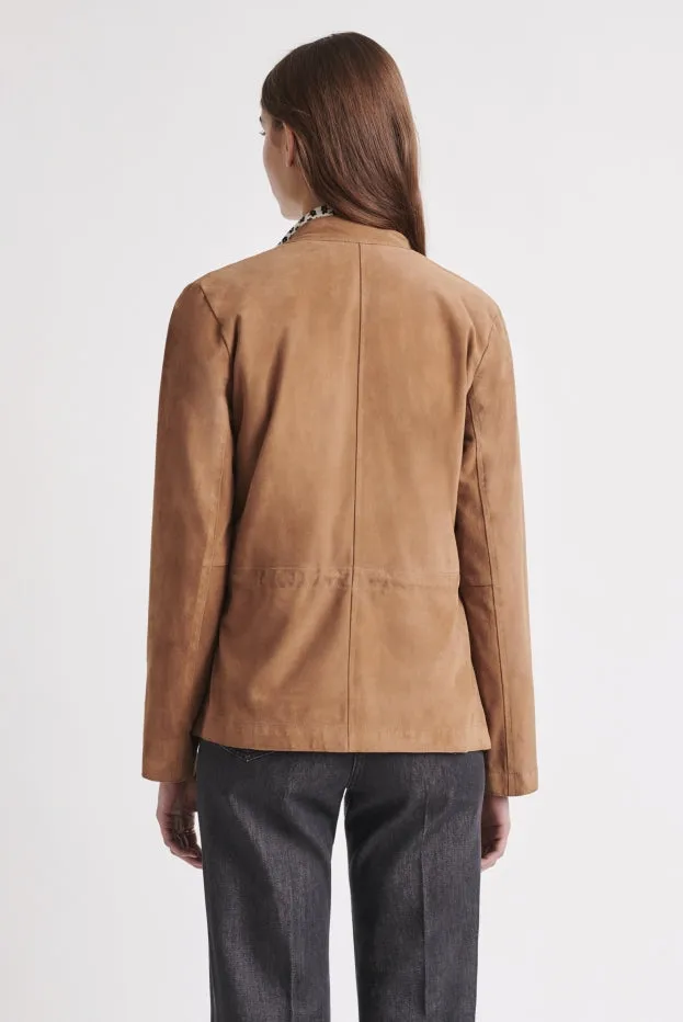 GAETANA GOAT VELVET JACKET WITH UNBUTTONED TIPS