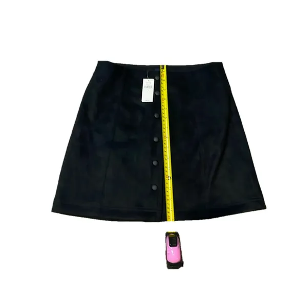 Gap NWT Faux-Suede Black Button-Up MINI Skirt
