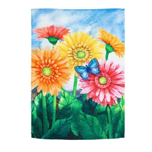 Gerbera Daisies House Textured Suede Flag,13es9645