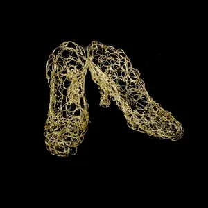 Gold Wire Womens Heels Sculpture ~ Aureus (Golden) Shoes