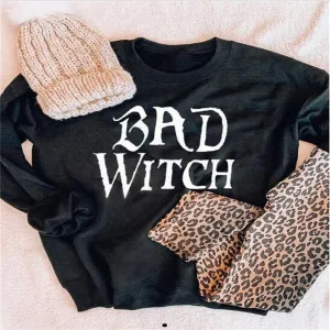 Graphic long Sleeve Shirts Bad Witch