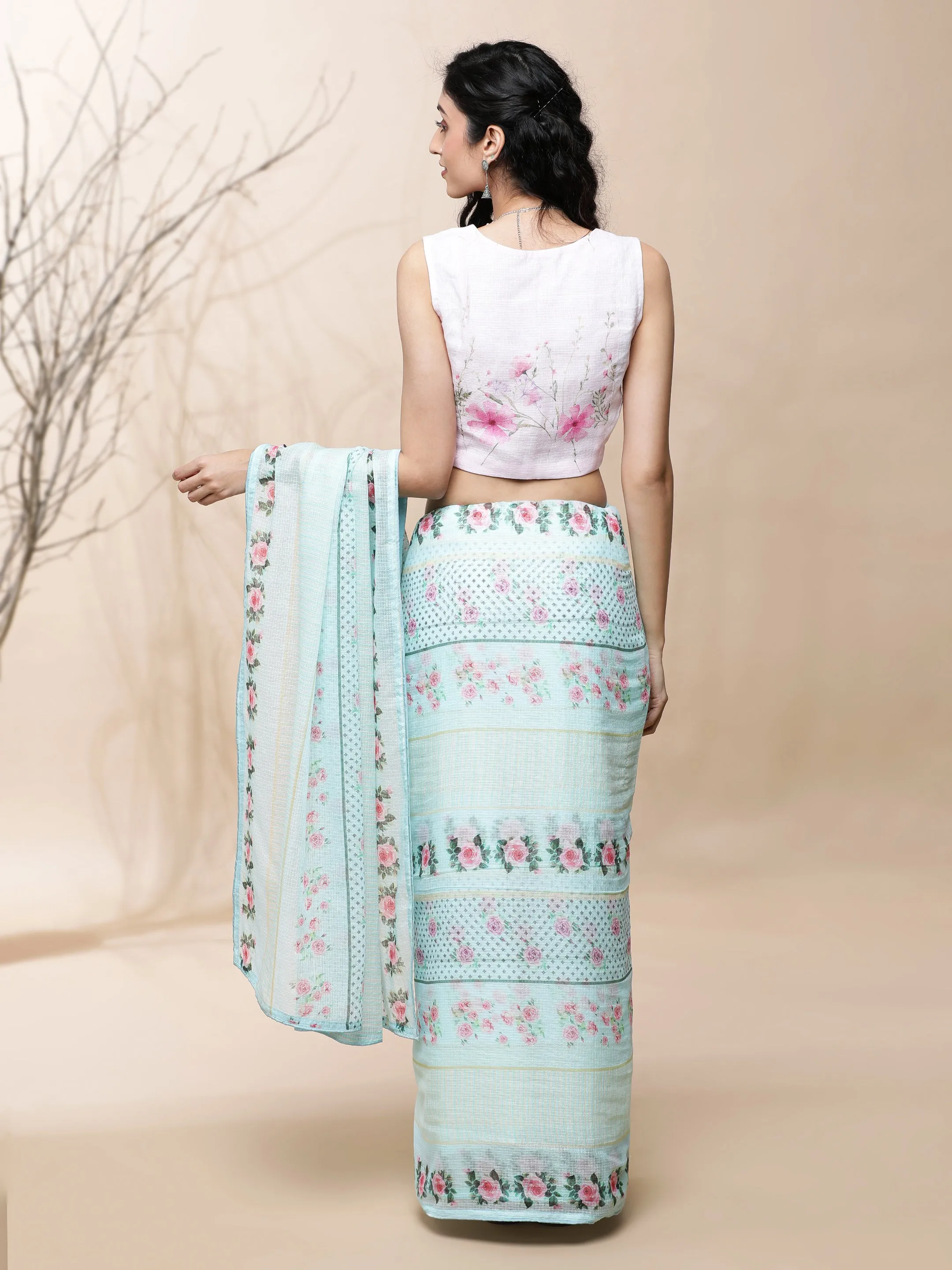 Gulistan Kota Blue Saree