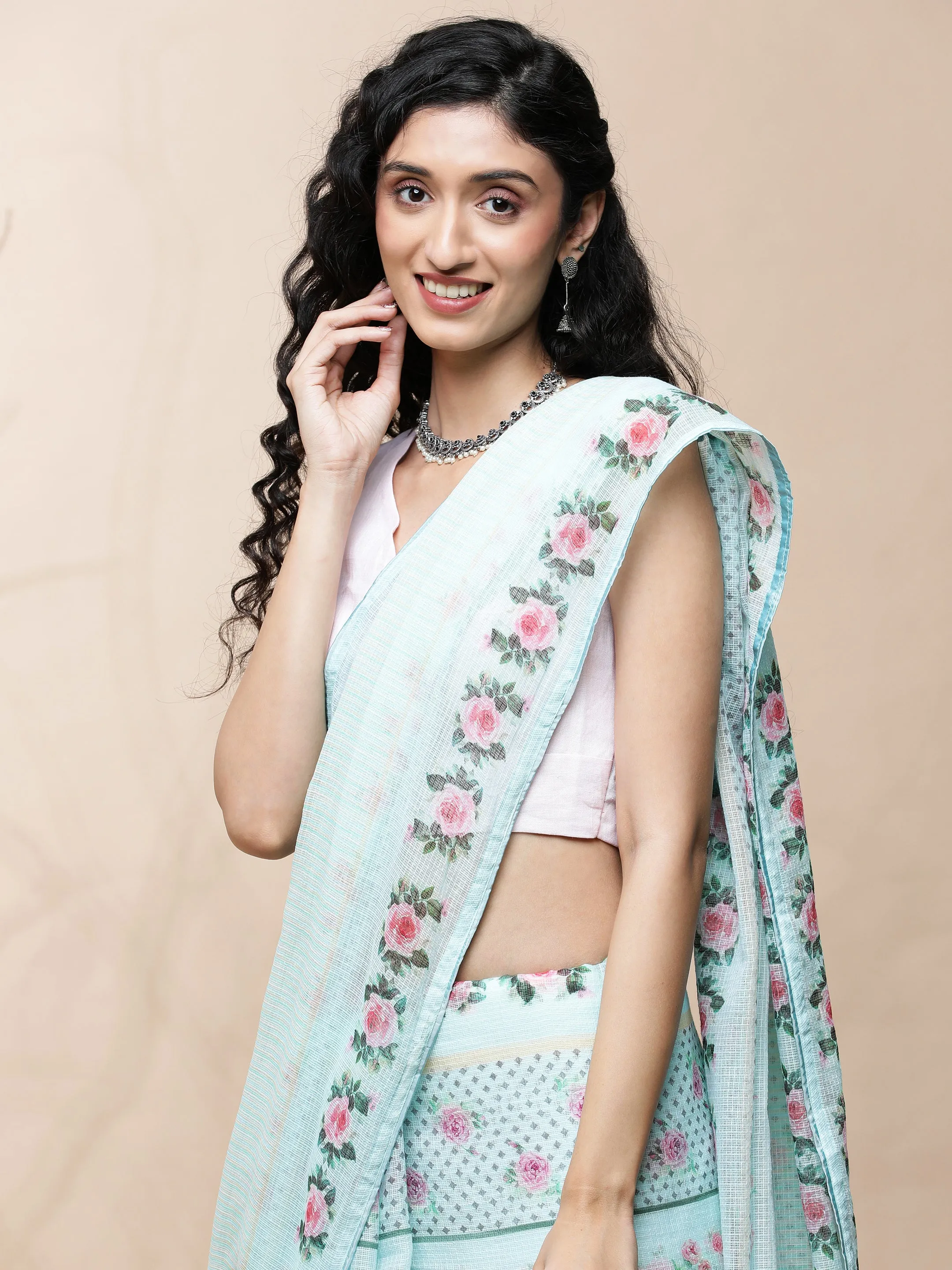 Gulistan Kota Blue Saree