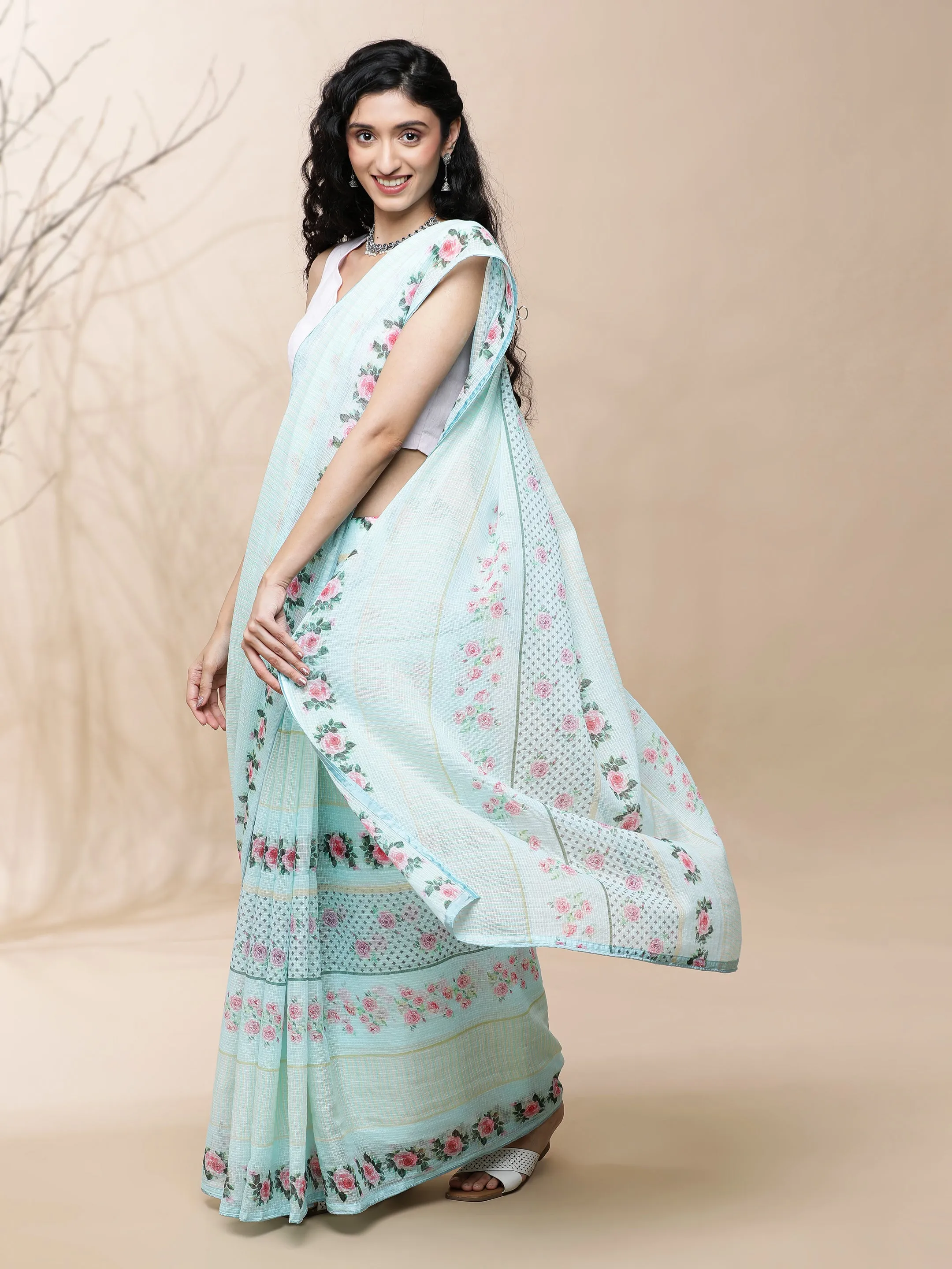 Gulistan Kota Blue Saree