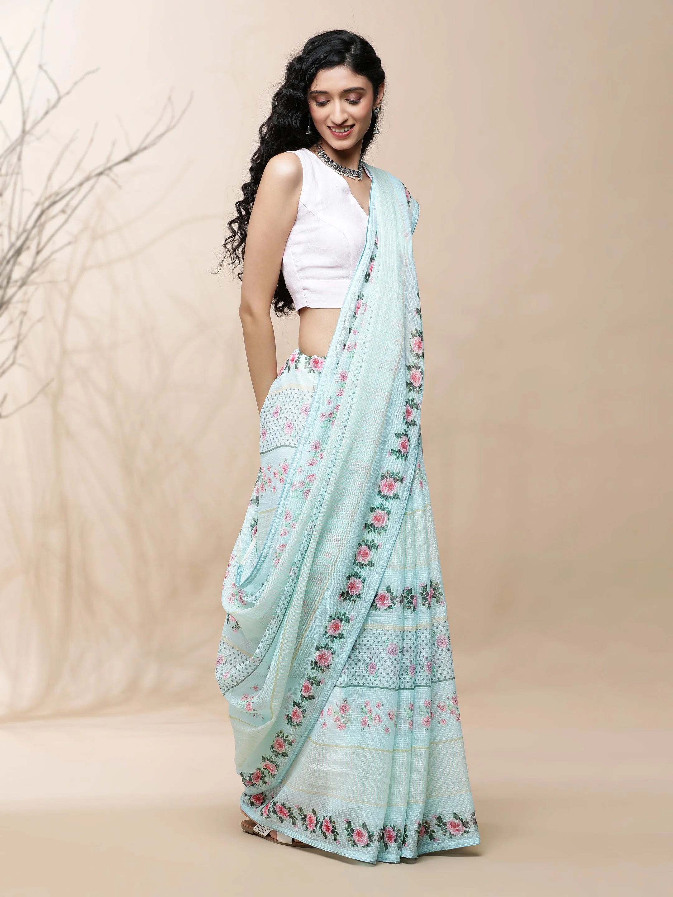 Gulistan Kota Blue Saree
