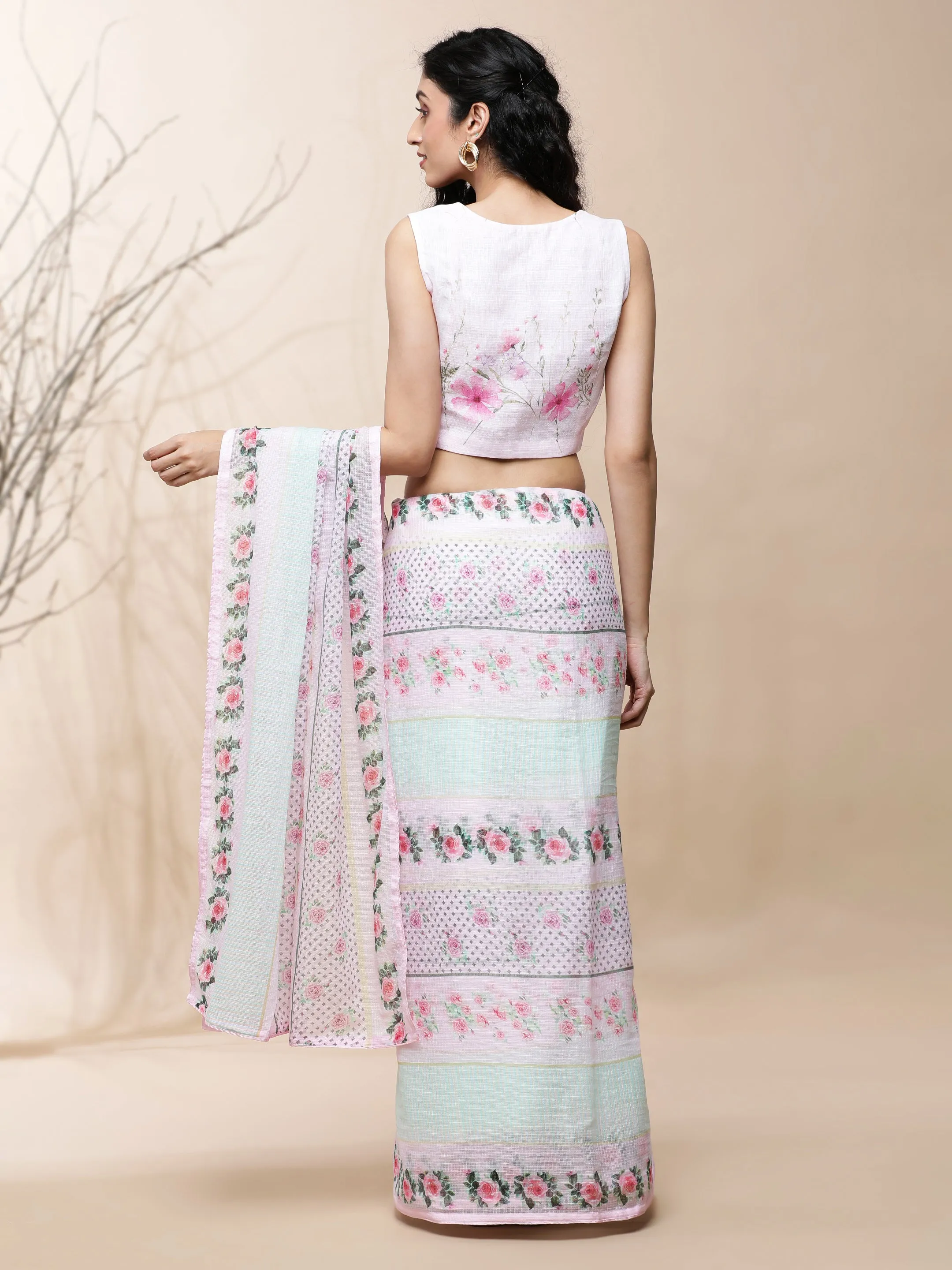 Gulistan Kota Pink Saree