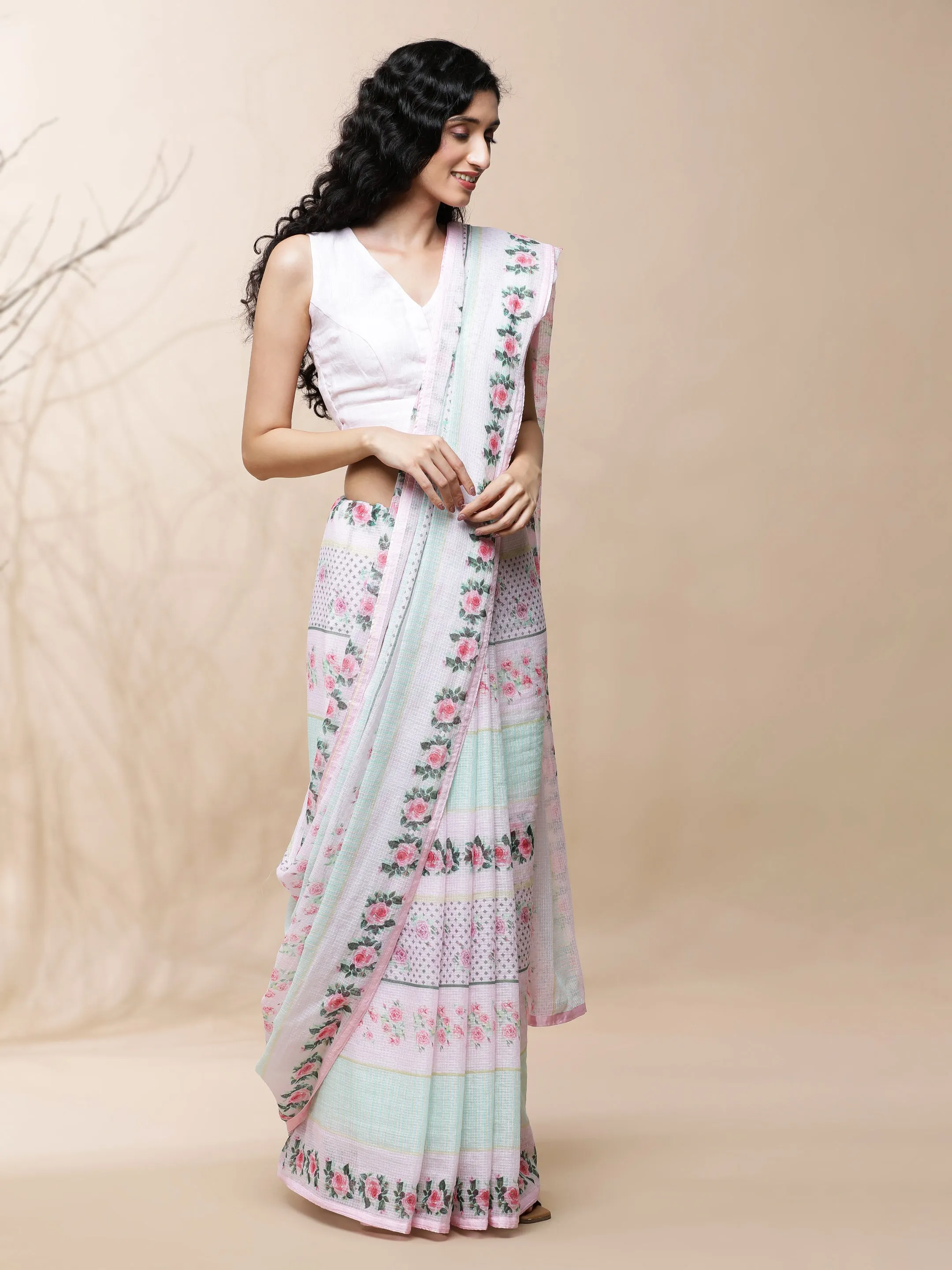 Gulistan Kota Pink Saree