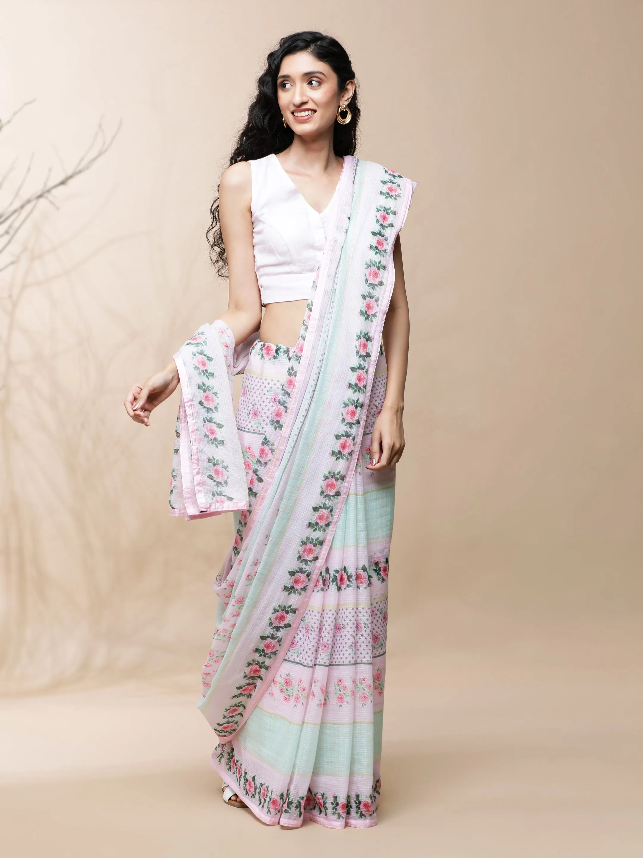 Gulistan Kota Pink Saree