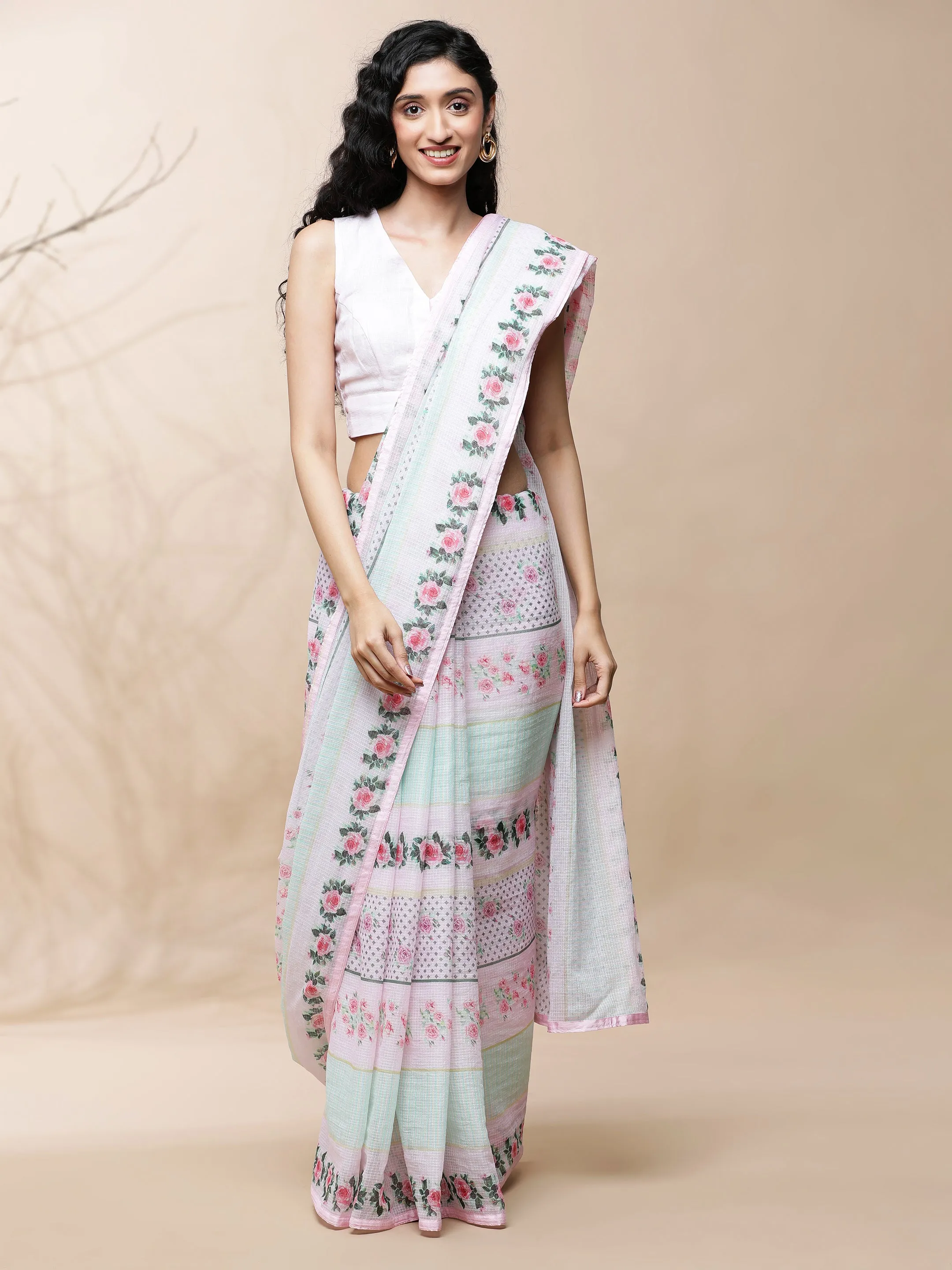 Gulistan Kota Pink Saree