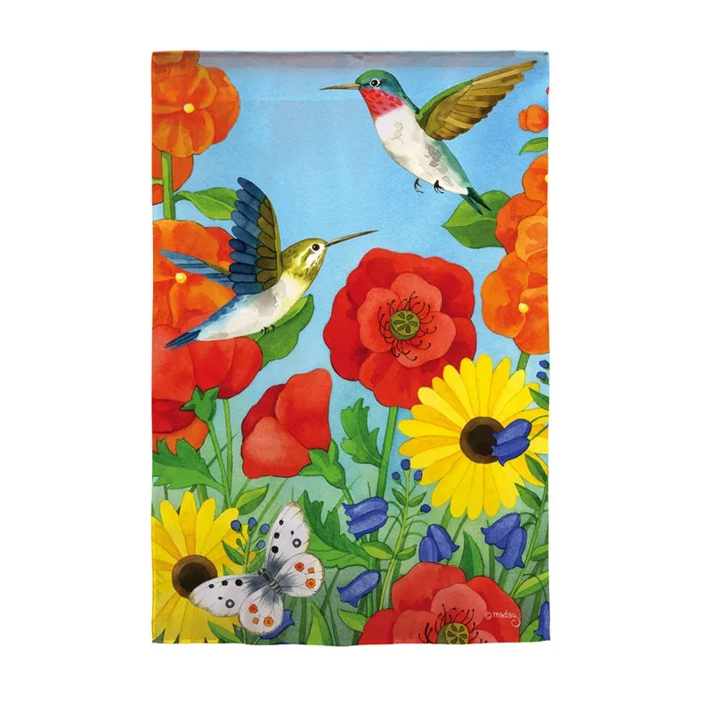 Happy Hummingbirds House Textured Suede Flag,13es9778