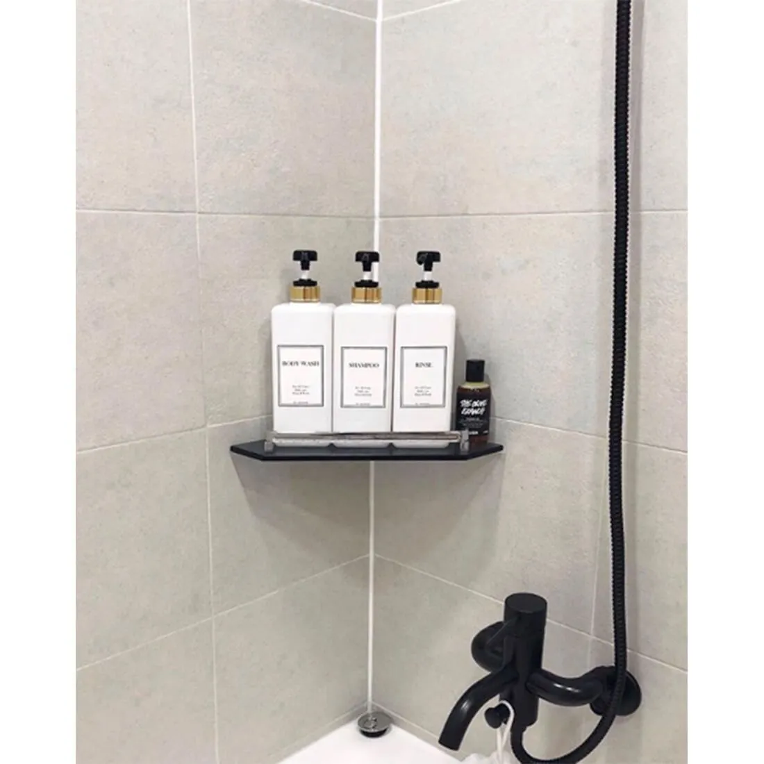 HARRA HOME Modern Gold Design Shower Dispenser Sets, 27 oz Refillable Bottles With Pumps, Pack of 3