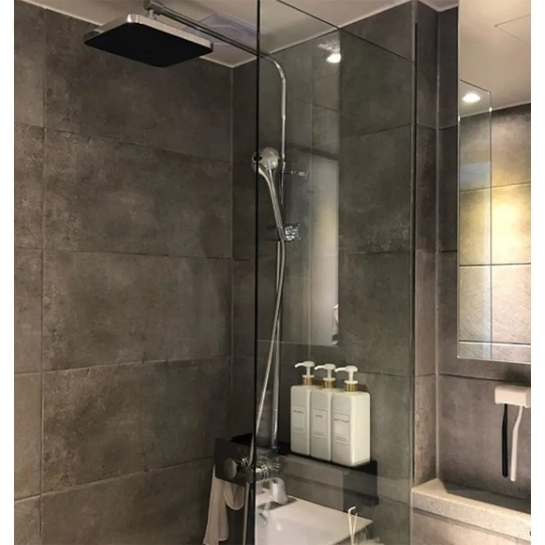 HARRA HOME Modern Gold Design Shower Dispenser Sets, 27 oz Refillable Bottles With Pumps, Pack of 3