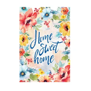 Home Sweet Home Floral Garden Suede Flag,14s9599