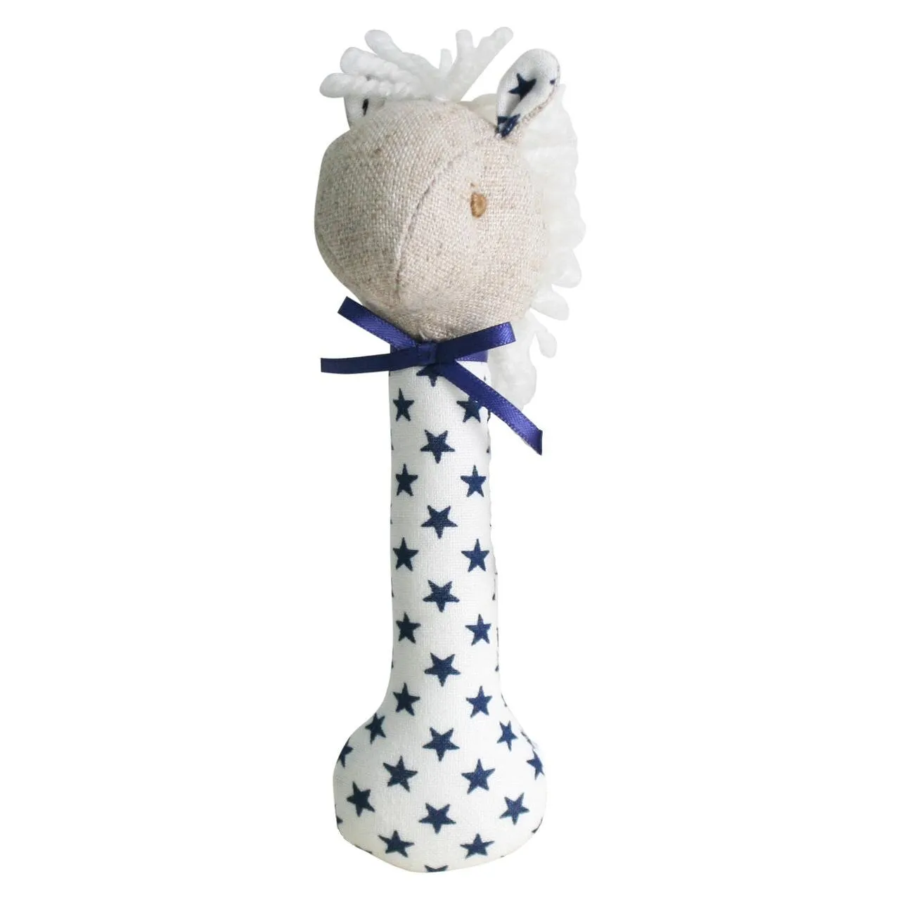 Horse Stick Rattle White Navy Star