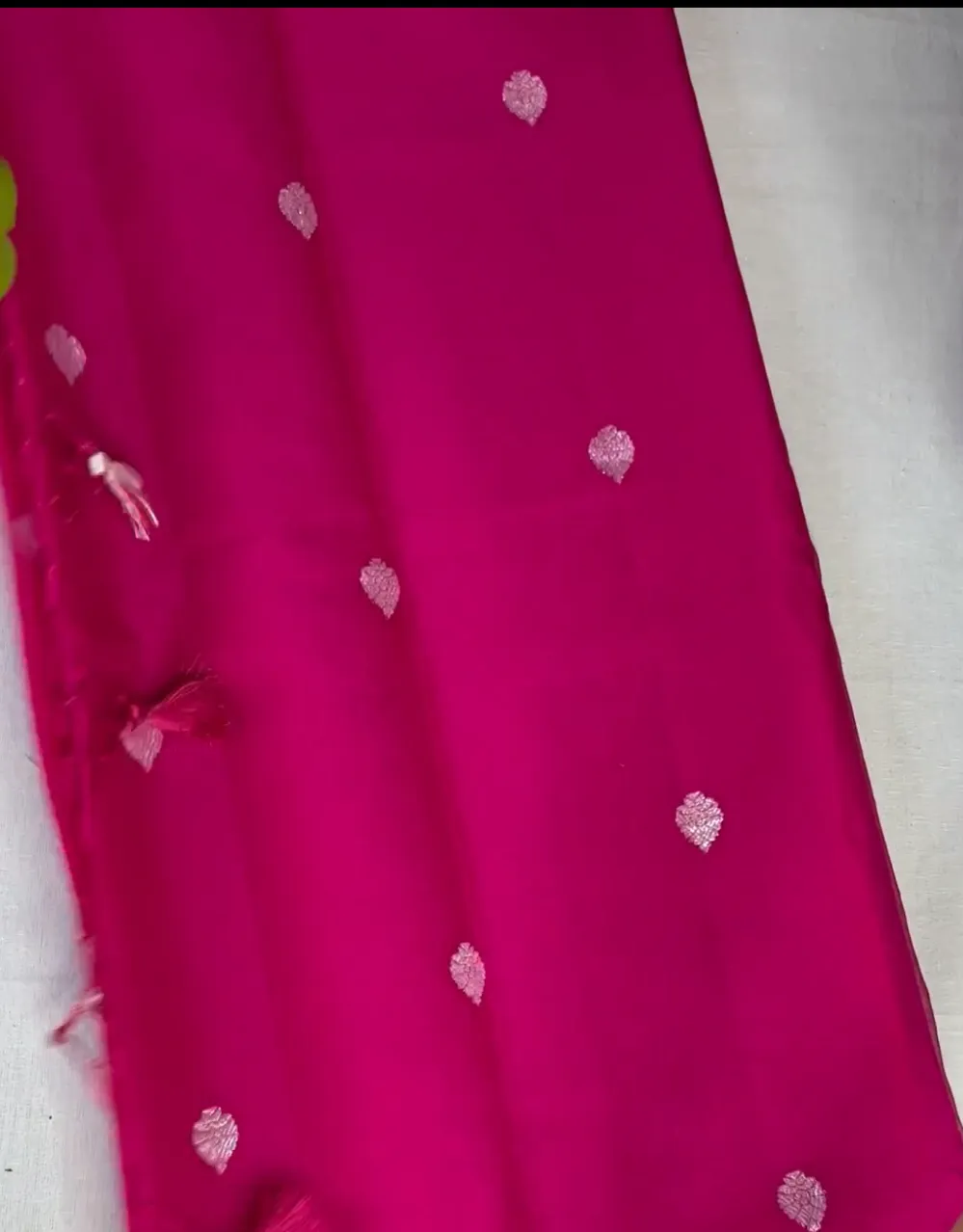 Hot Pink Khaddi Banarasi Chiffon Saree