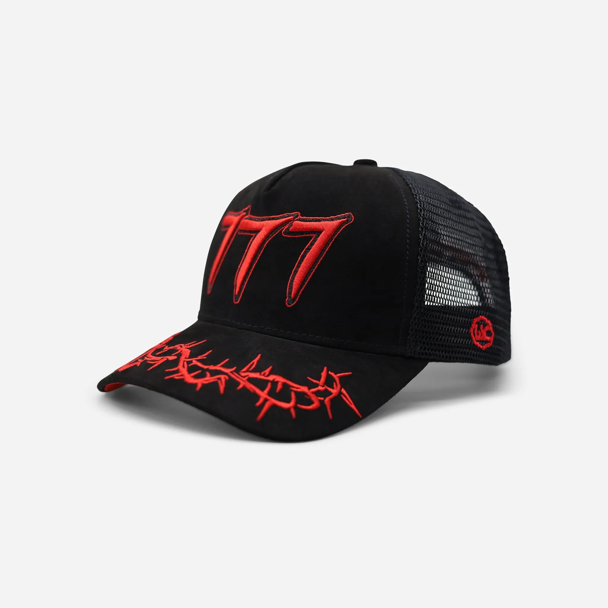 Hudson Suede Trucker Hat CD0284 Black/ Red