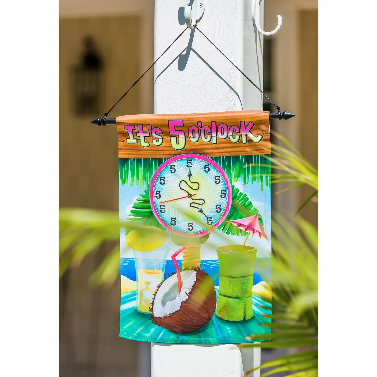 It's 5 O'Clock Garden Suede Flag,14s8519