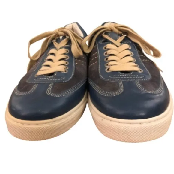 J&amp;M Johnston &amp; Murphy navy suede and leather lace up sneakers SIZE 8.5