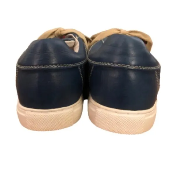 J&amp;M Johnston &amp; Murphy navy suede and leather lace up sneakers SIZE 8.5