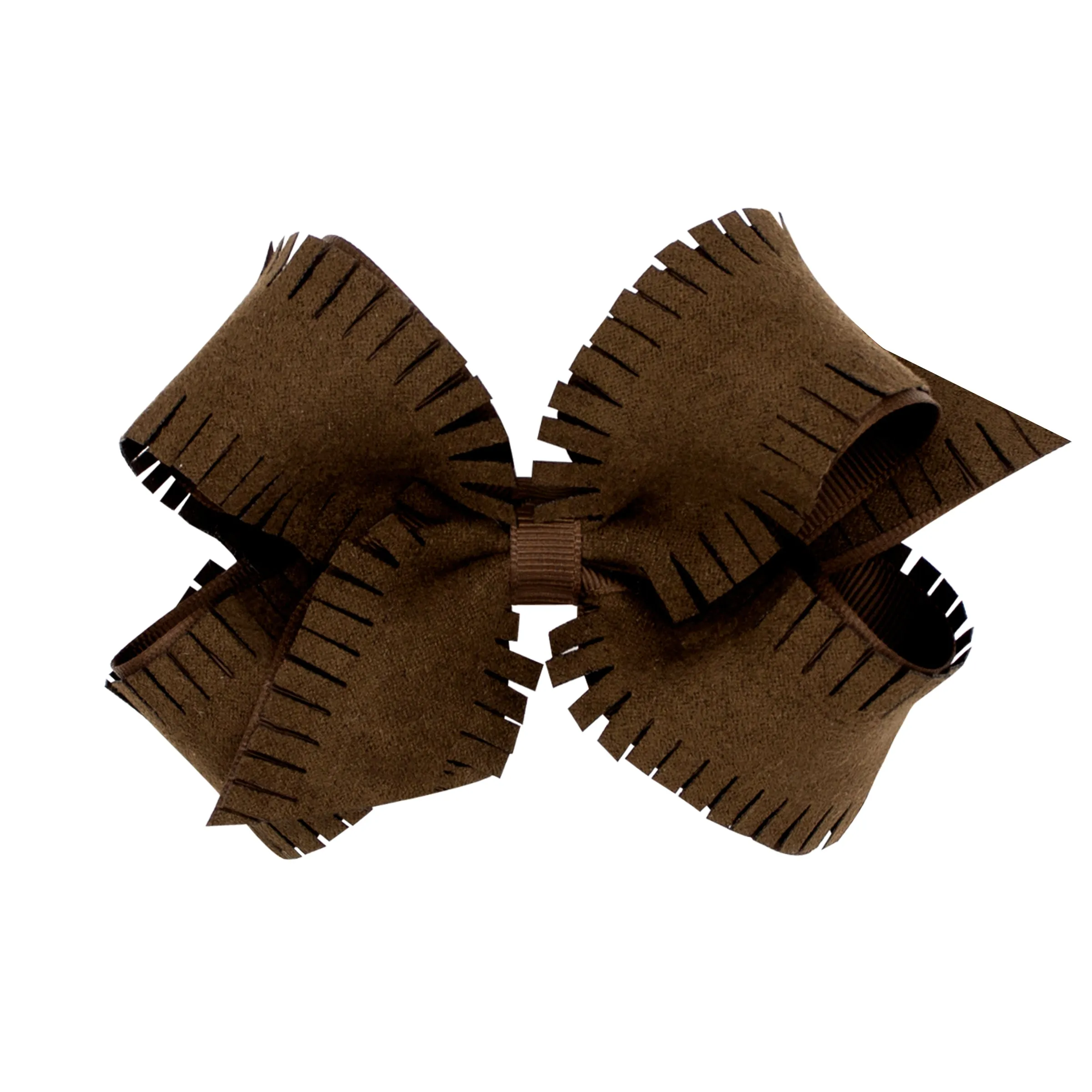King Faux Suede Overlay Grosgrain Bow on Clippie
