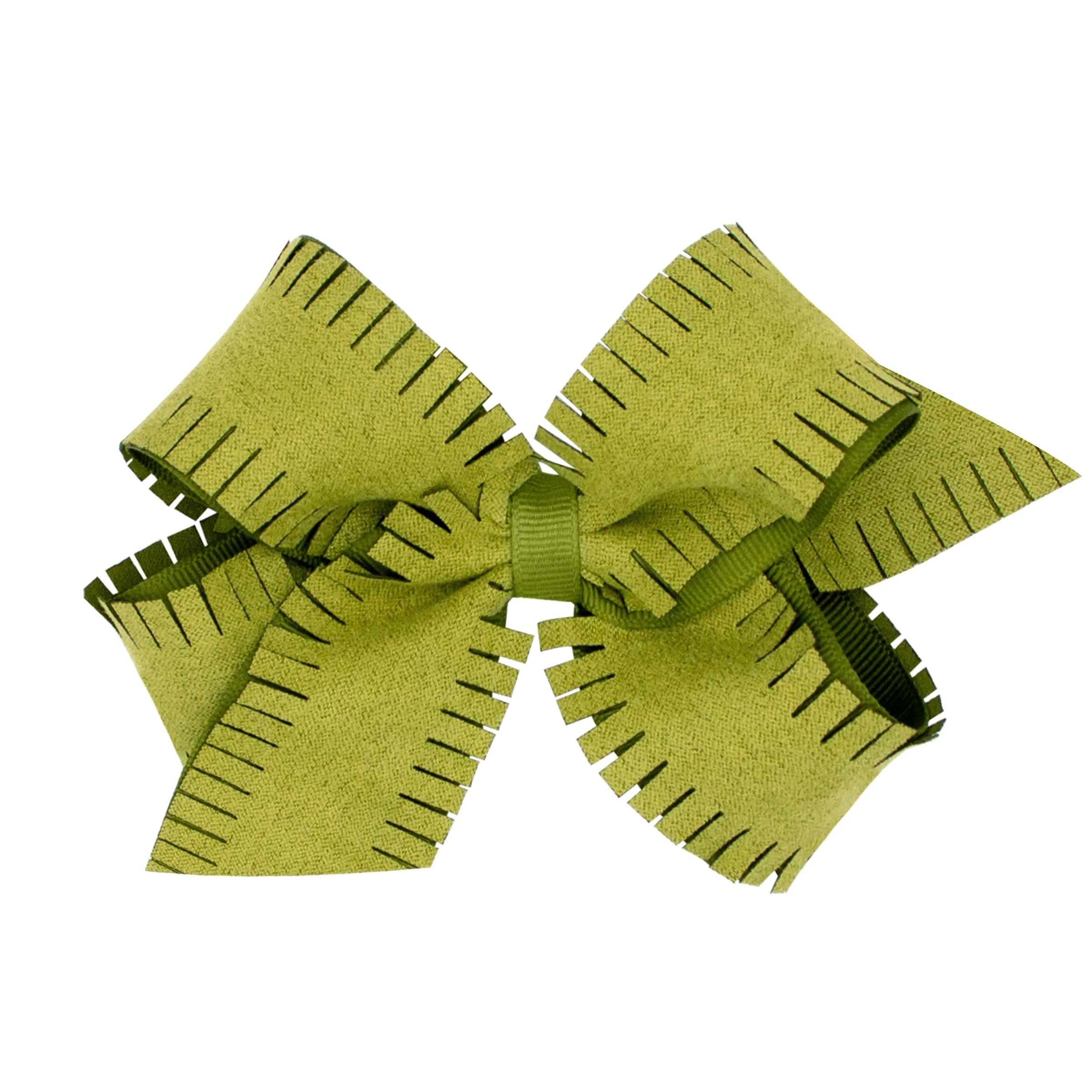 King Faux Suede Overlay Grosgrain Bow on Clippie