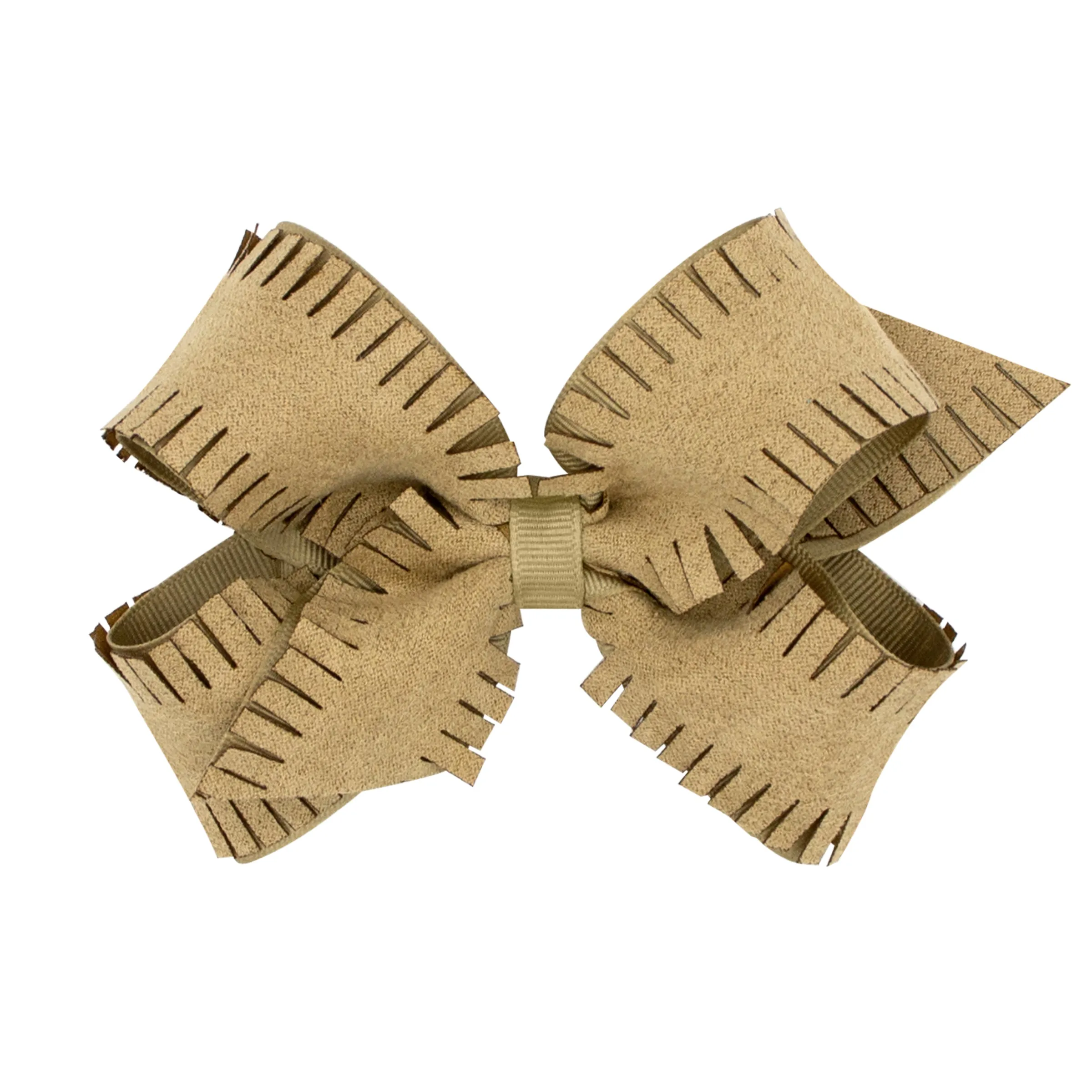 King Faux Suede Overlay Grosgrain Bow on Clippie