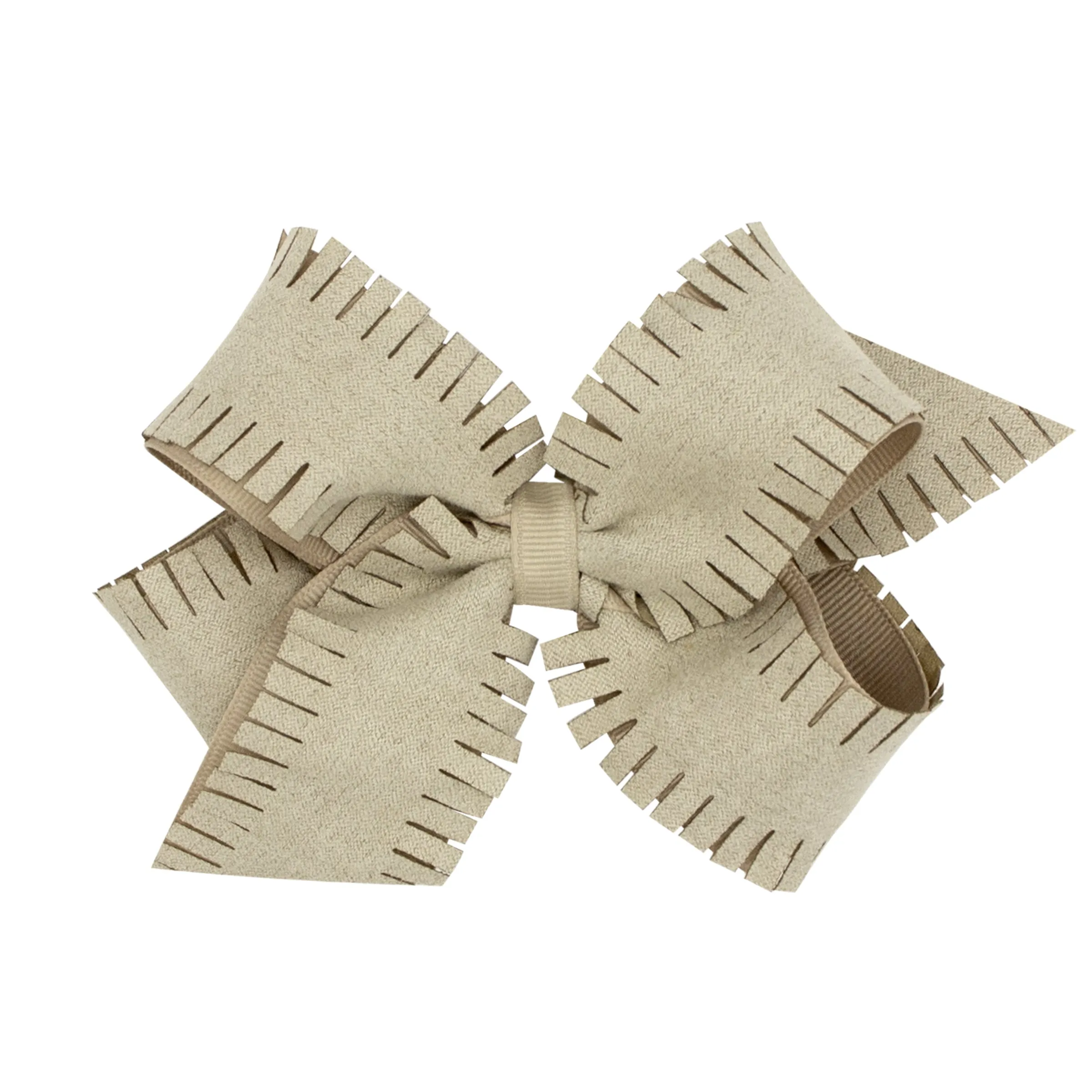 King Faux Suede Overlay Grosgrain Bow on Clippie