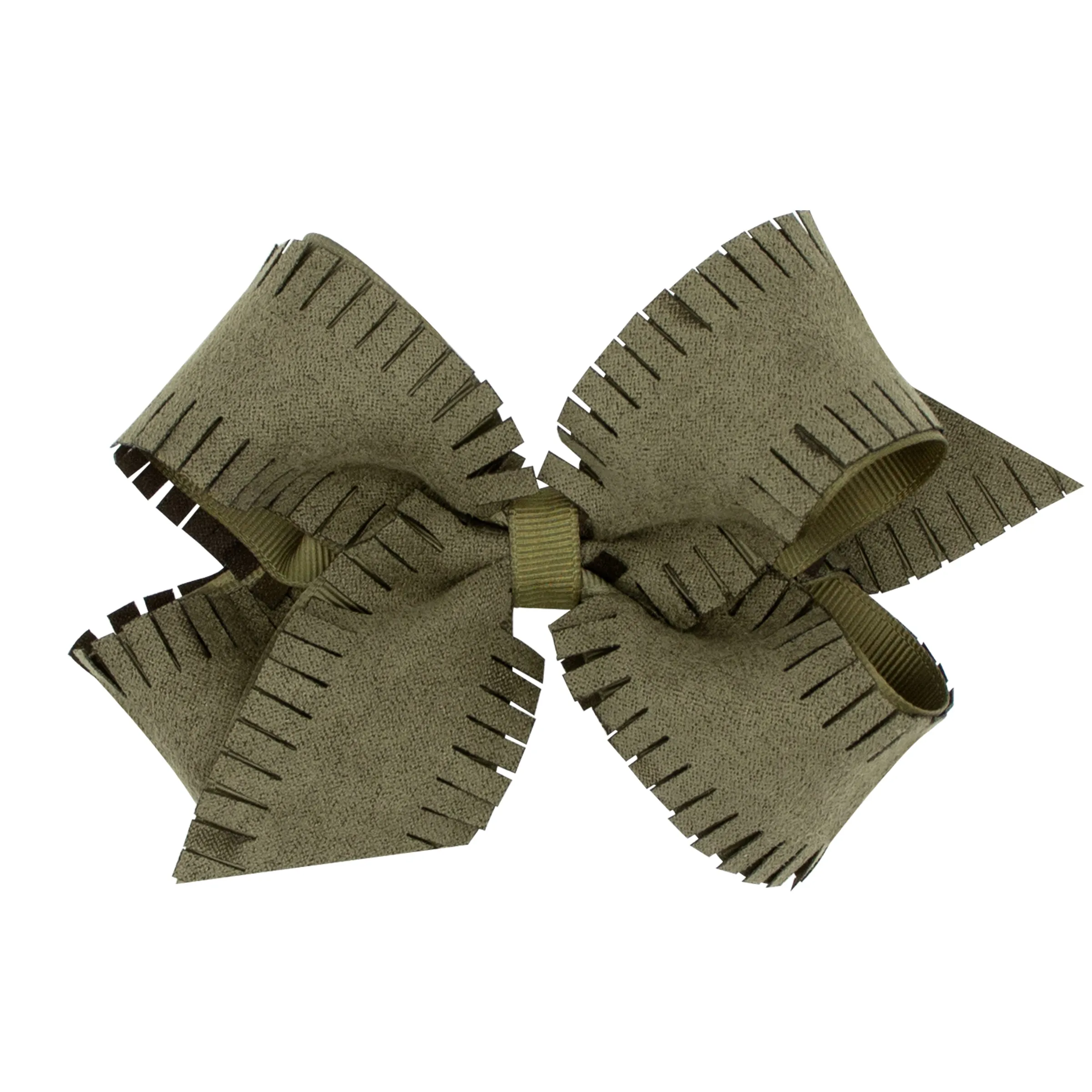 King Faux Suede Overlay Grosgrain Bow on Clippie
