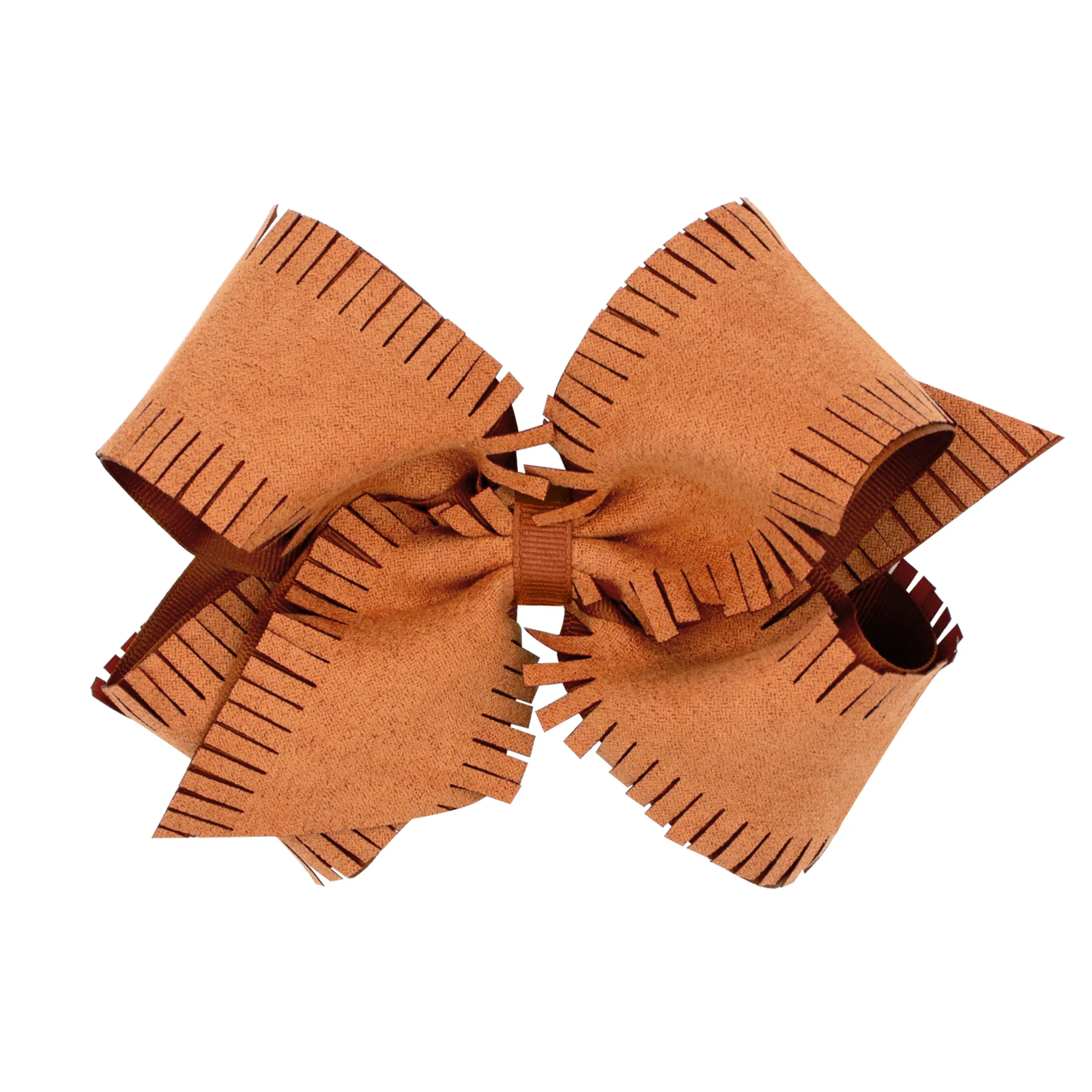 King Faux Suede Overlay Grosgrain Bow on Clippie