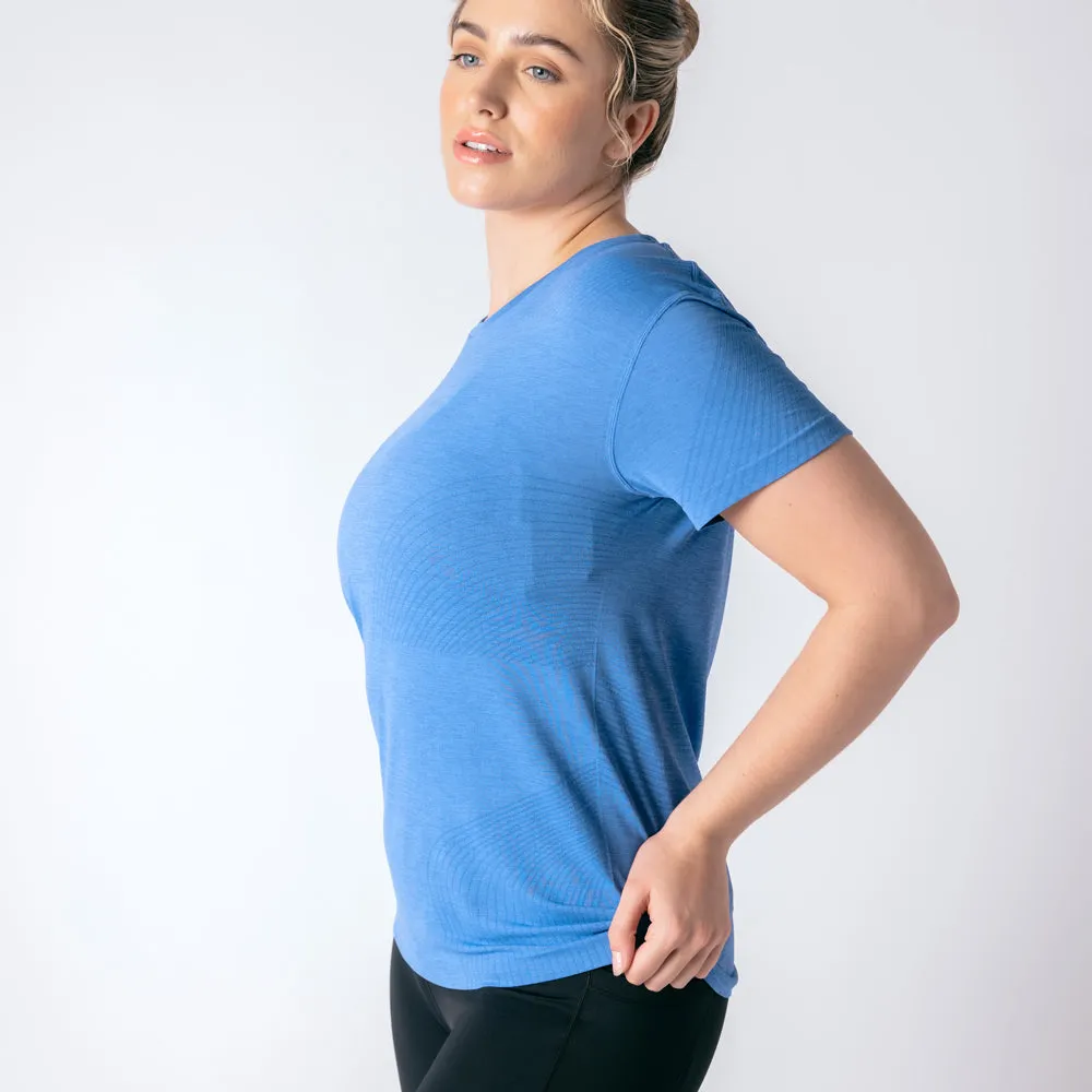 Laser Seamless Workout Tee - Royal Blue