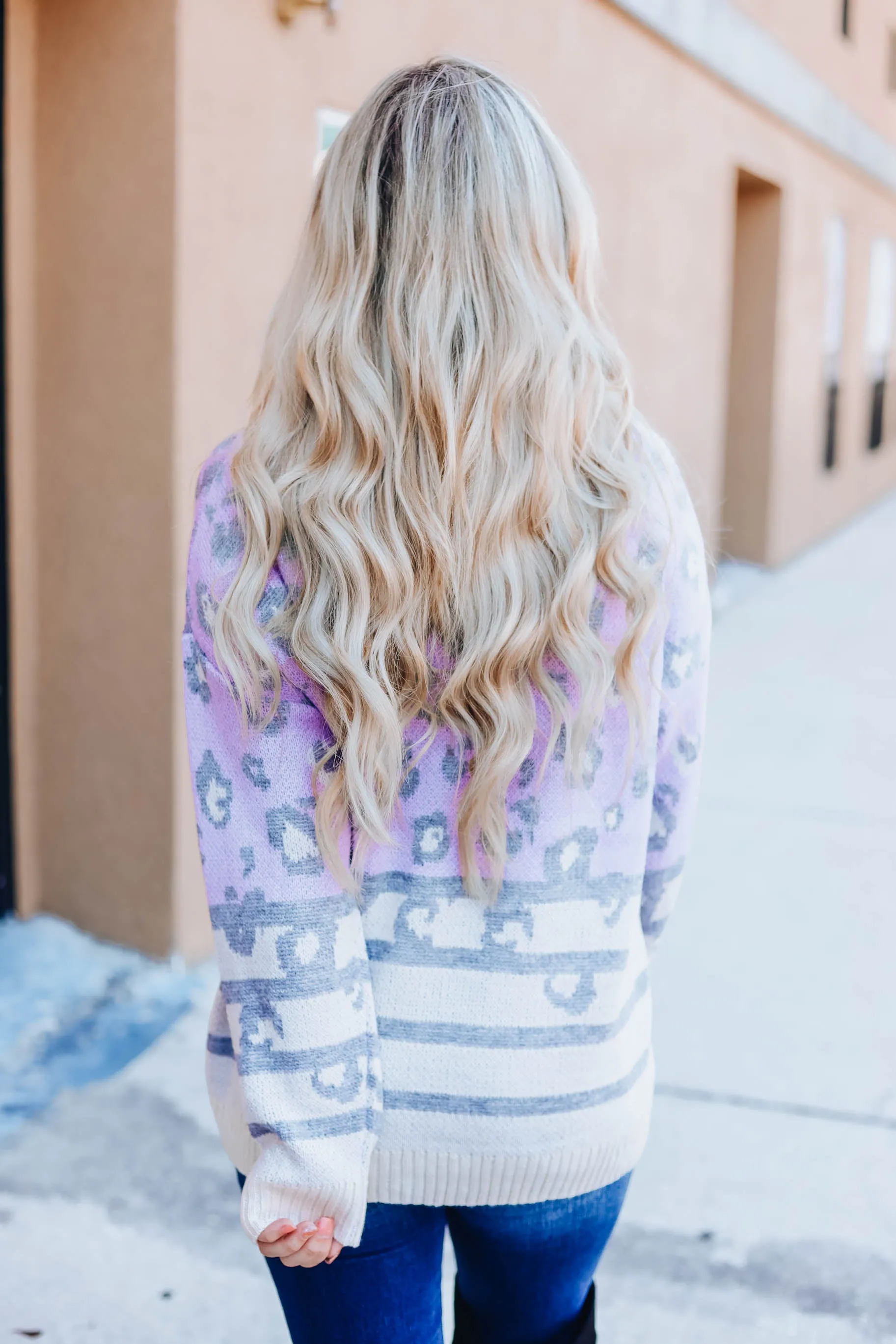 Lavender Leopard Colorblock Sweater