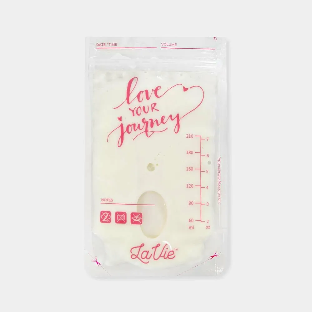 LaVie Breast Milk Storage Bags - 50 Storage Bags Pre-Sterilized, 210ml Capacity (BPA Free)