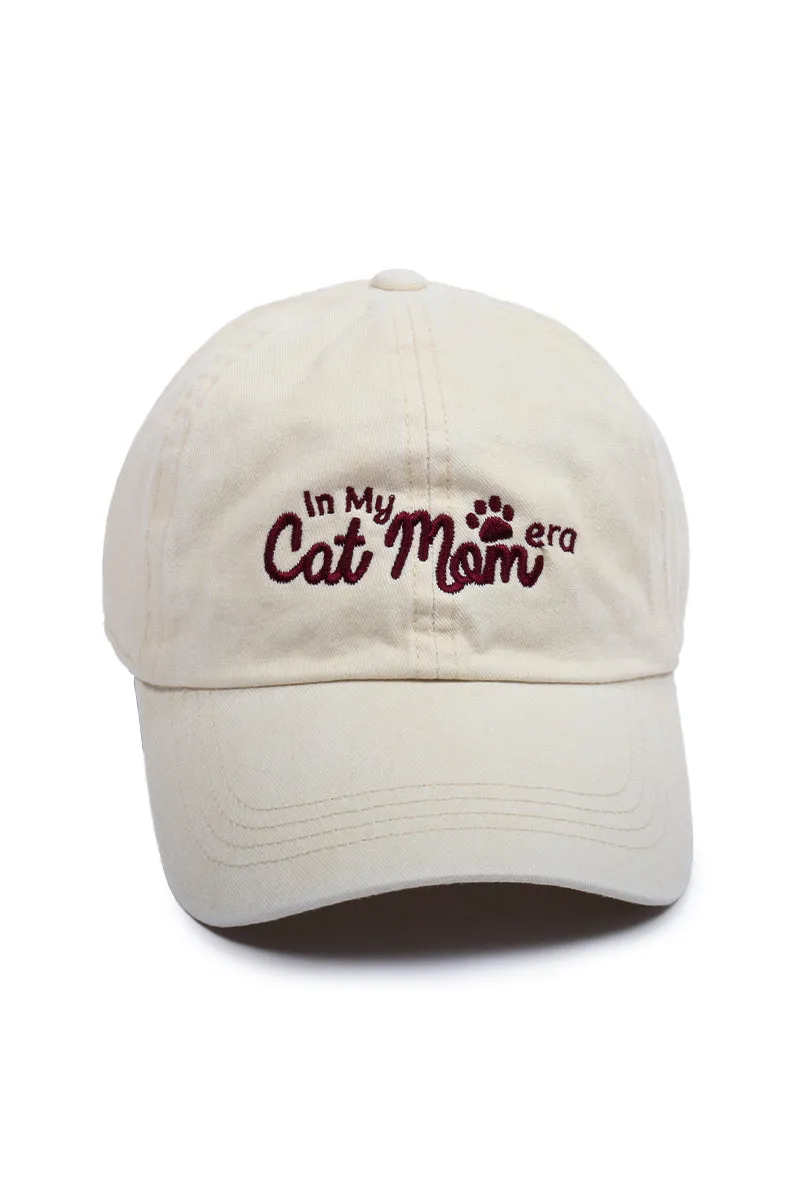 LCAP3297 - In My Cat Mom Era Script Embroidered Baseball Cap