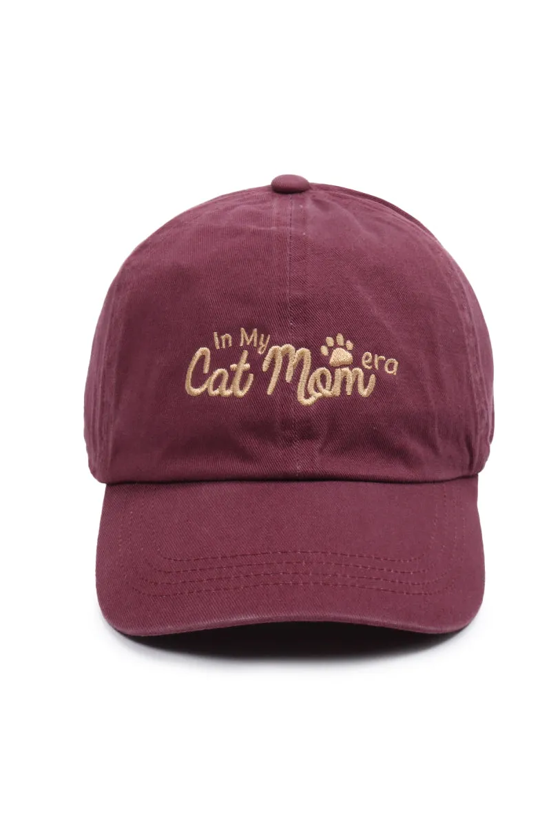 LCAP3297 - In My Cat Mom Era Script Embroidered Baseball Cap