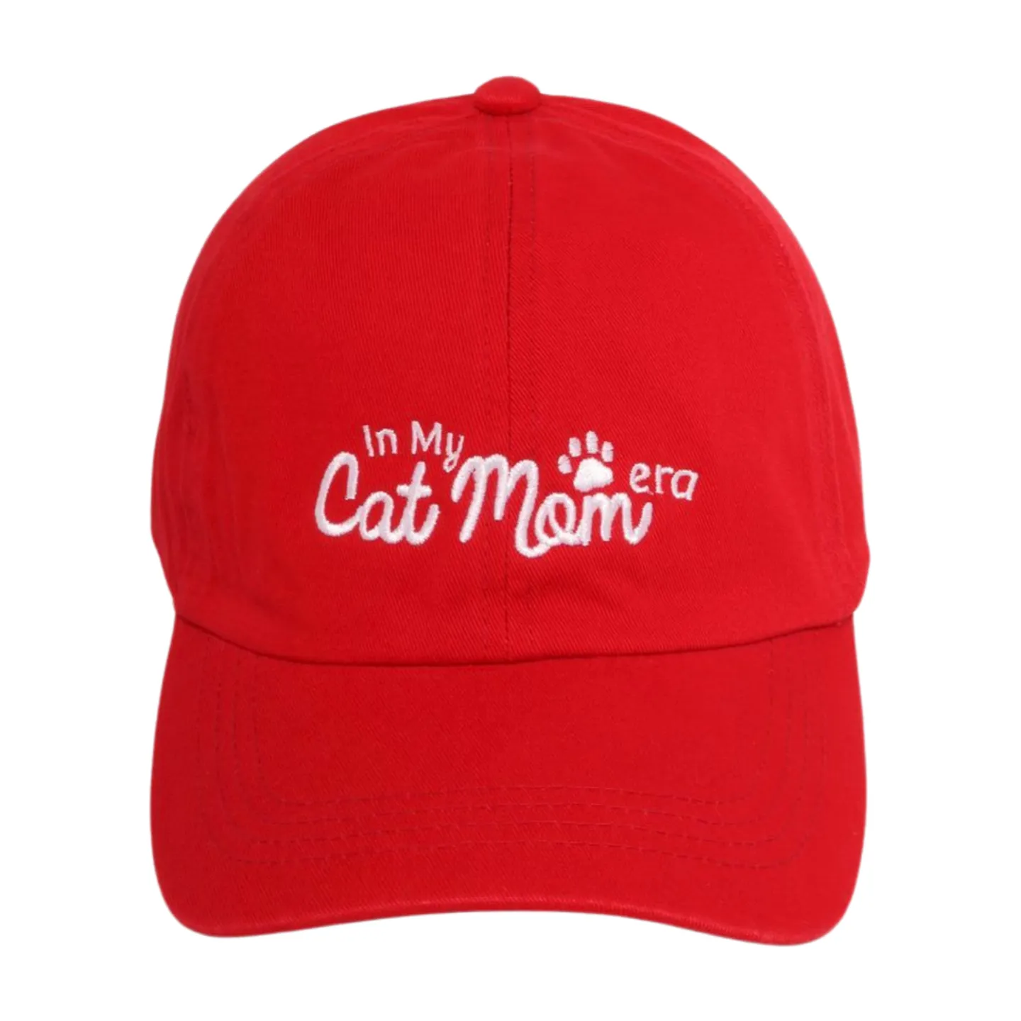 LCAP3297 - In My Cat Mom Era Script Embroidered Baseball Cap