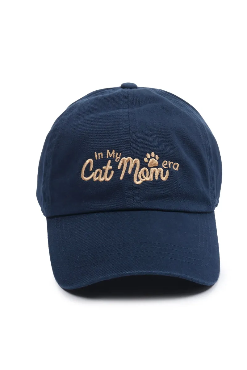 LCAP3297 - In My Cat Mom Era Script Embroidered Baseball Cap
