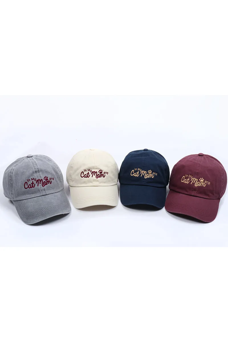 LCAP3297 - In My Cat Mom Era Script Embroidered Baseball Cap