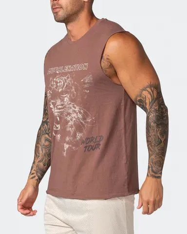 Leopard Vintage Tank - Washed Walnut