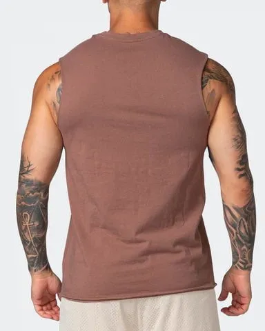 Leopard Vintage Tank - Washed Walnut