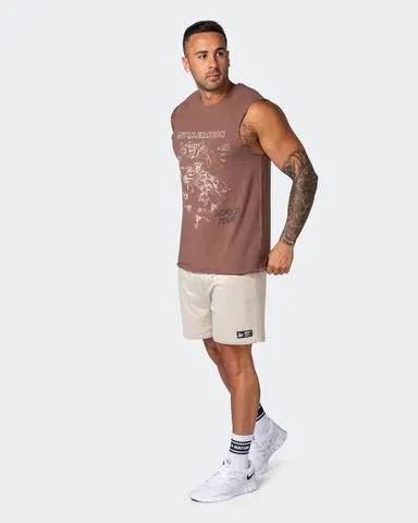Leopard Vintage Tank - Washed Walnut