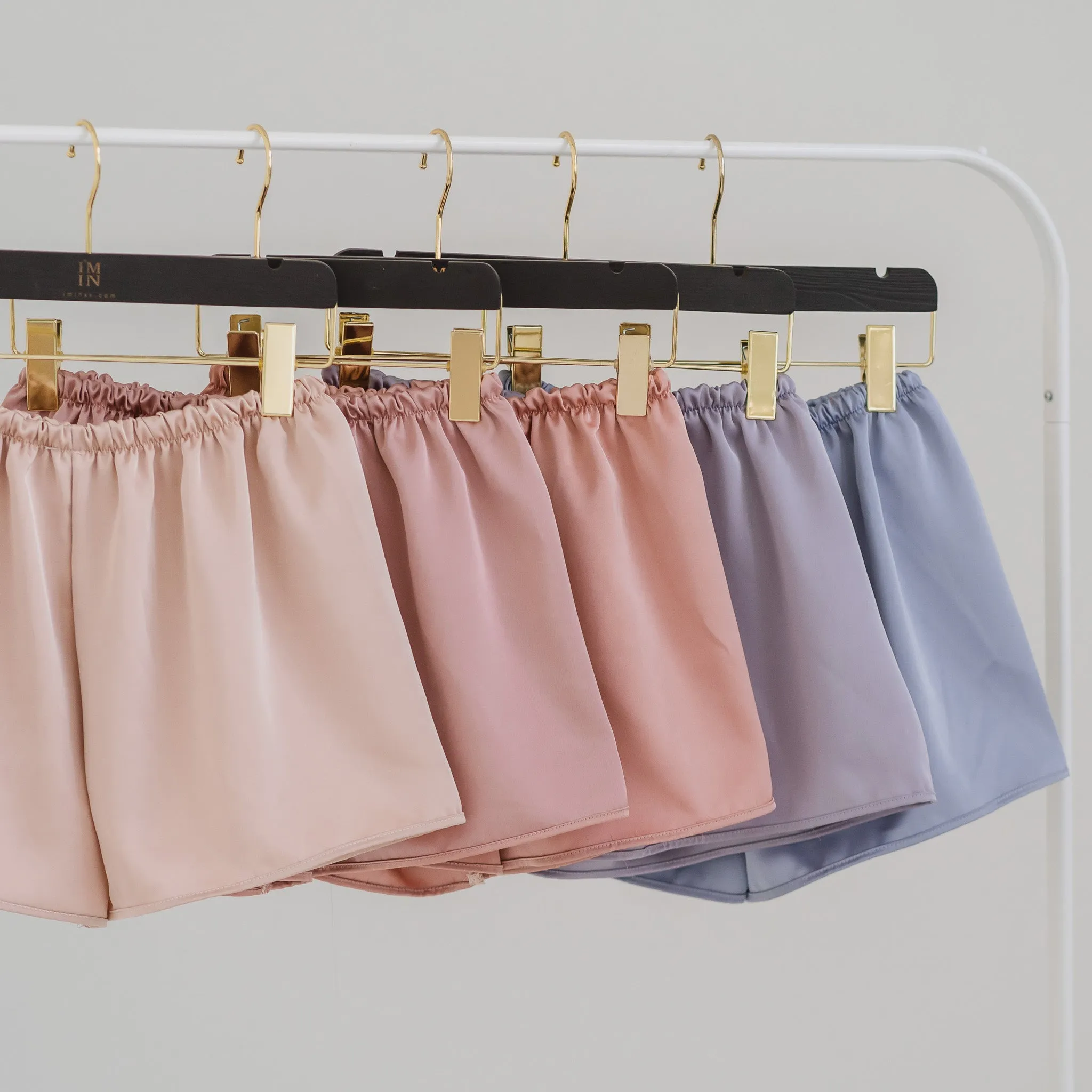 Luxurious Cooling Crease-less Satin Shorts in Sunset Pink